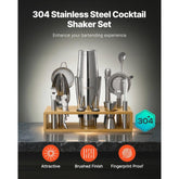 Cocktail Shaker Set 13 Pcs Bartender Kit Stainless Steel Bar Tool Set Silver